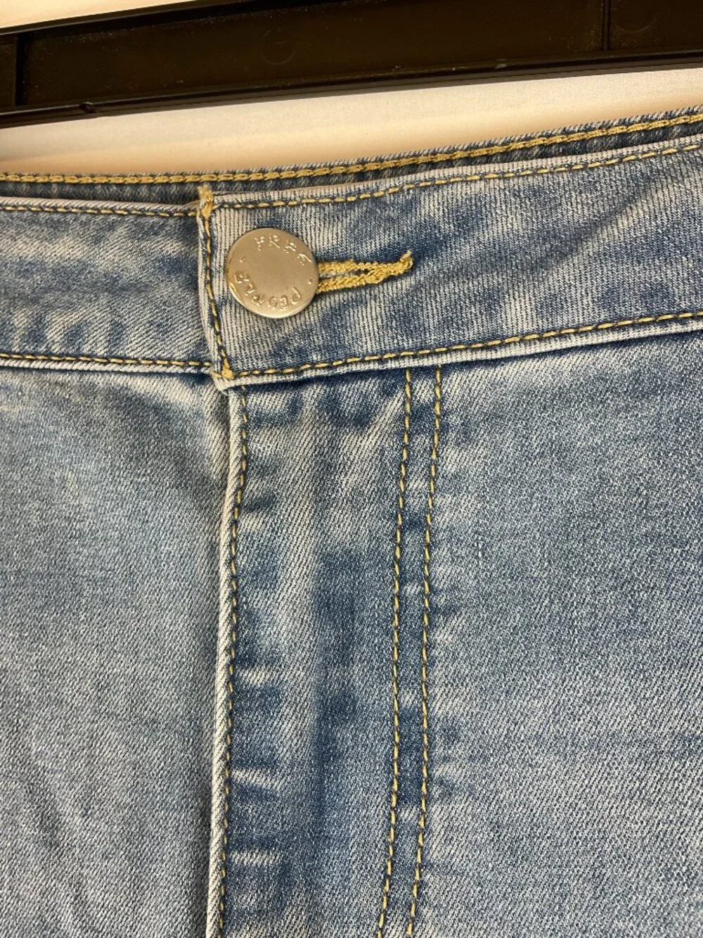 Free People Flare Leg Jeans 25 Blue Raw Hem